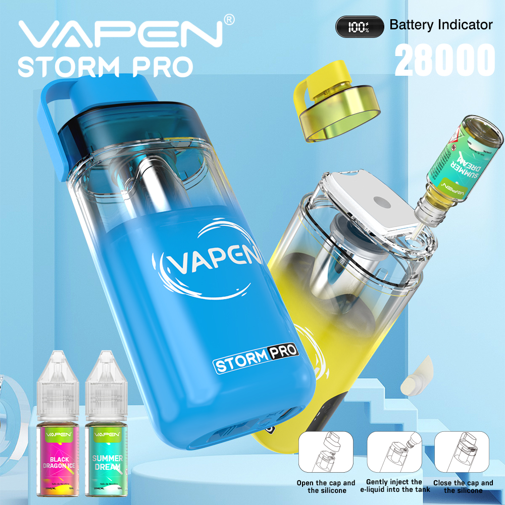 2025 Legal Puff EU Warehouse Vapen Storm PRO 28000 Puffs E Cigarette Empty Vape Rechargeable Wholesale Refillable Disposable Vape Vaper Empty Puff E Cigarette