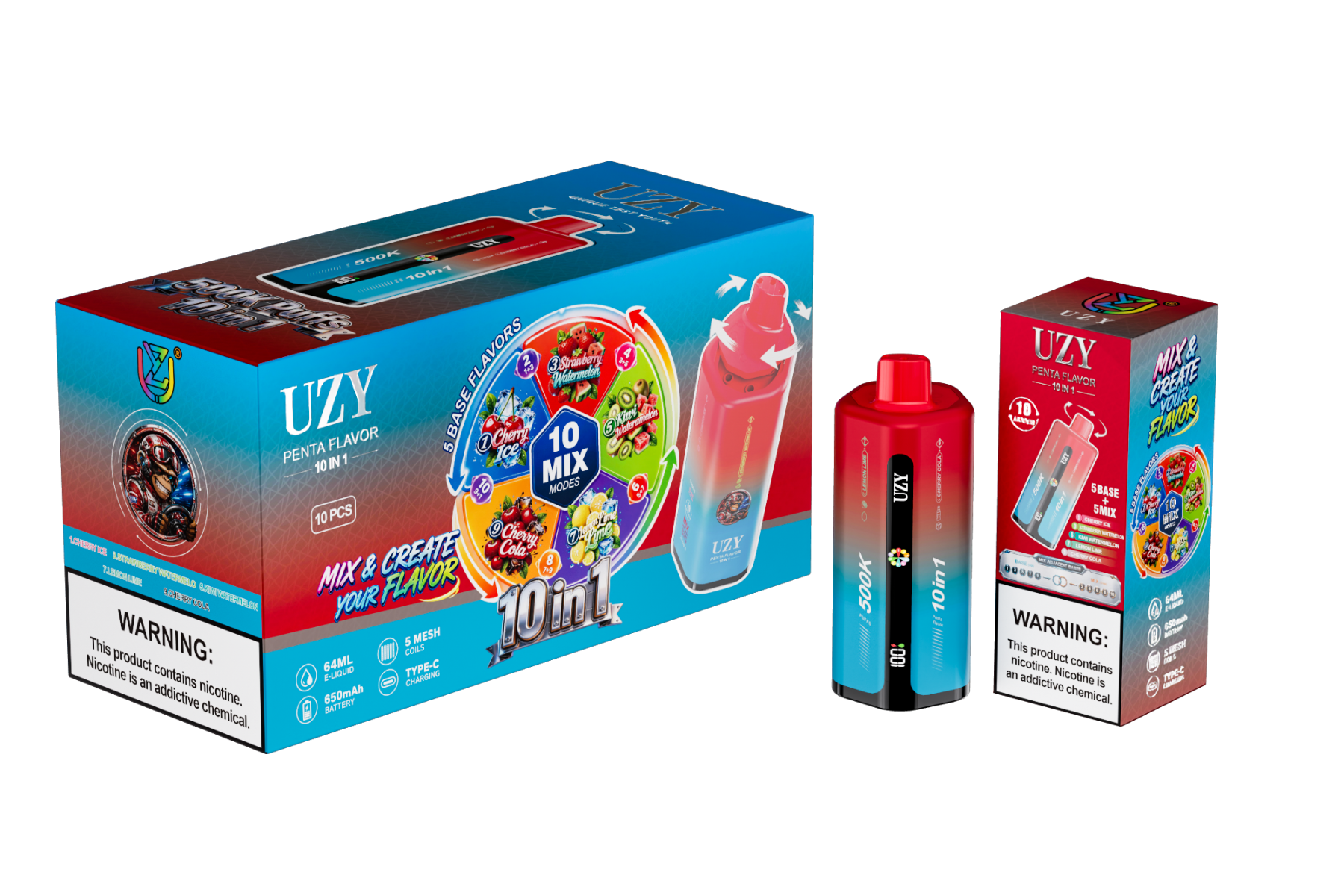 UZY PENTA 500000 Puff 10IN1 Puffs 500K