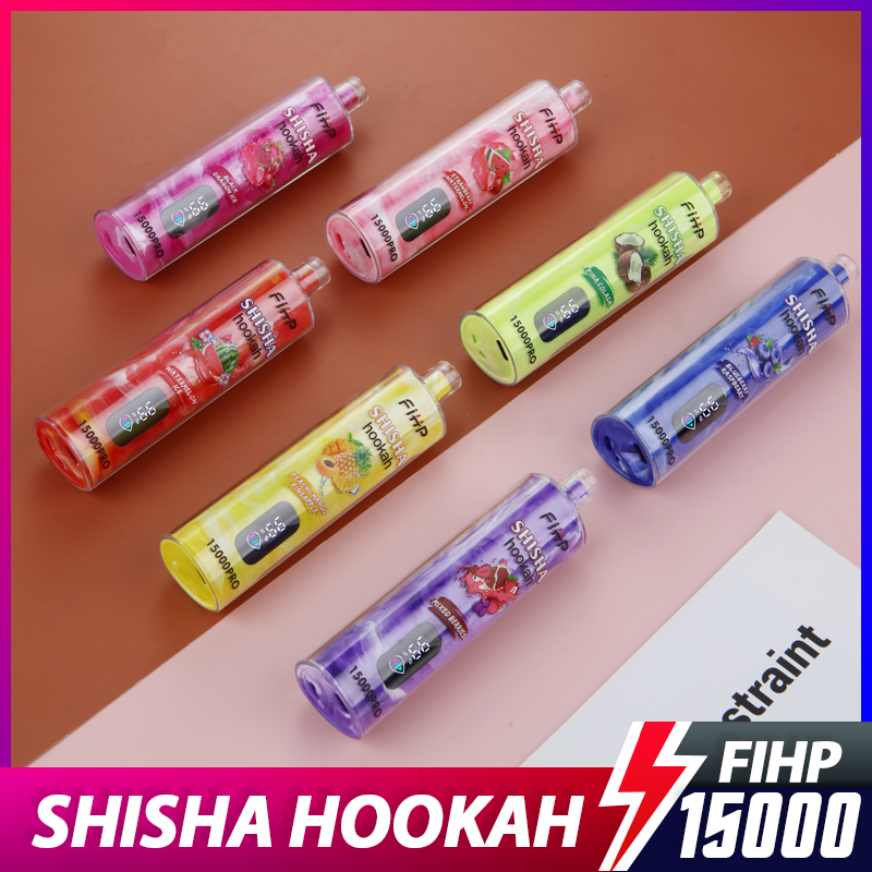 Original Fihp Shisha Hookah 15000PRO Mesh Coil 6mg Nicotine Puff 15K Wholesale E Cigarettes Pocket Hookah