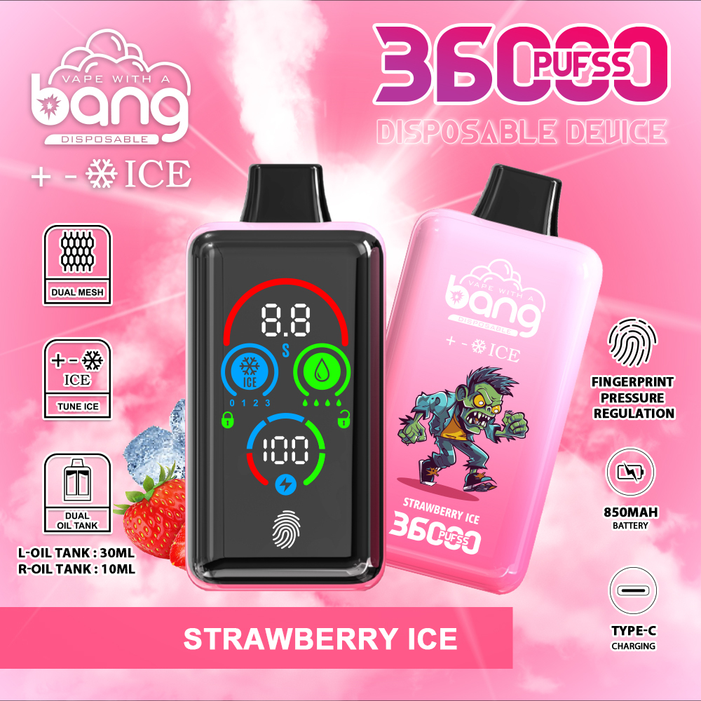 with adjust ice bang King 36000 Puff Large Puff Vape 850mAh E-Liquid Electronic Cigarette