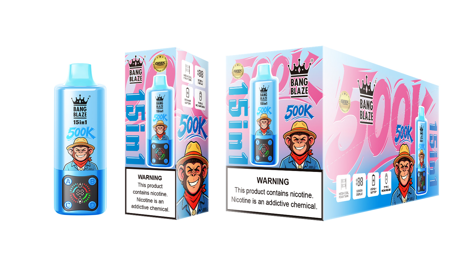 Bang Blaze 500K Puffs 15in1 Banglegend Vaper Electronic Cigarettes Bangking 150K 100K 80K  Puff Bar Vape Pen