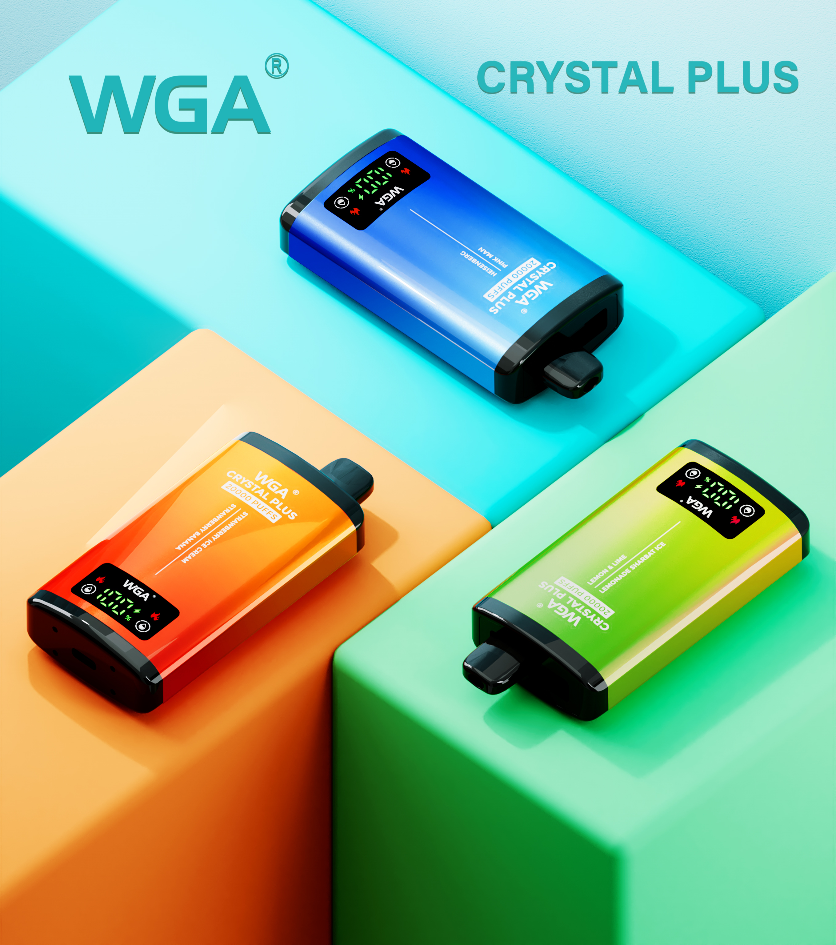  Wga 20K Puff Crystal Plus Disposable Vape EU Warehouse Dual Flavors Vape Pen Pod