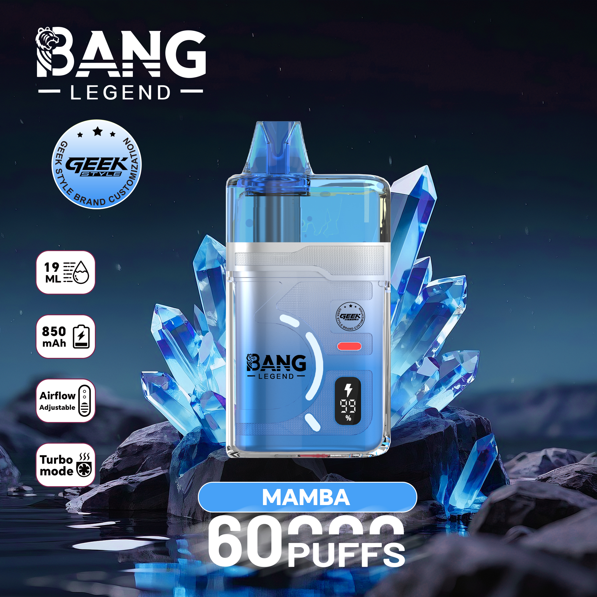 Wholesaler Bang Legend 60000 Puffs Disposable Vapes EU Warehouse Stock Factory Price 120K Hookah Vape Spain Ship Bang Blaze 100K 150K Ecloudvaping