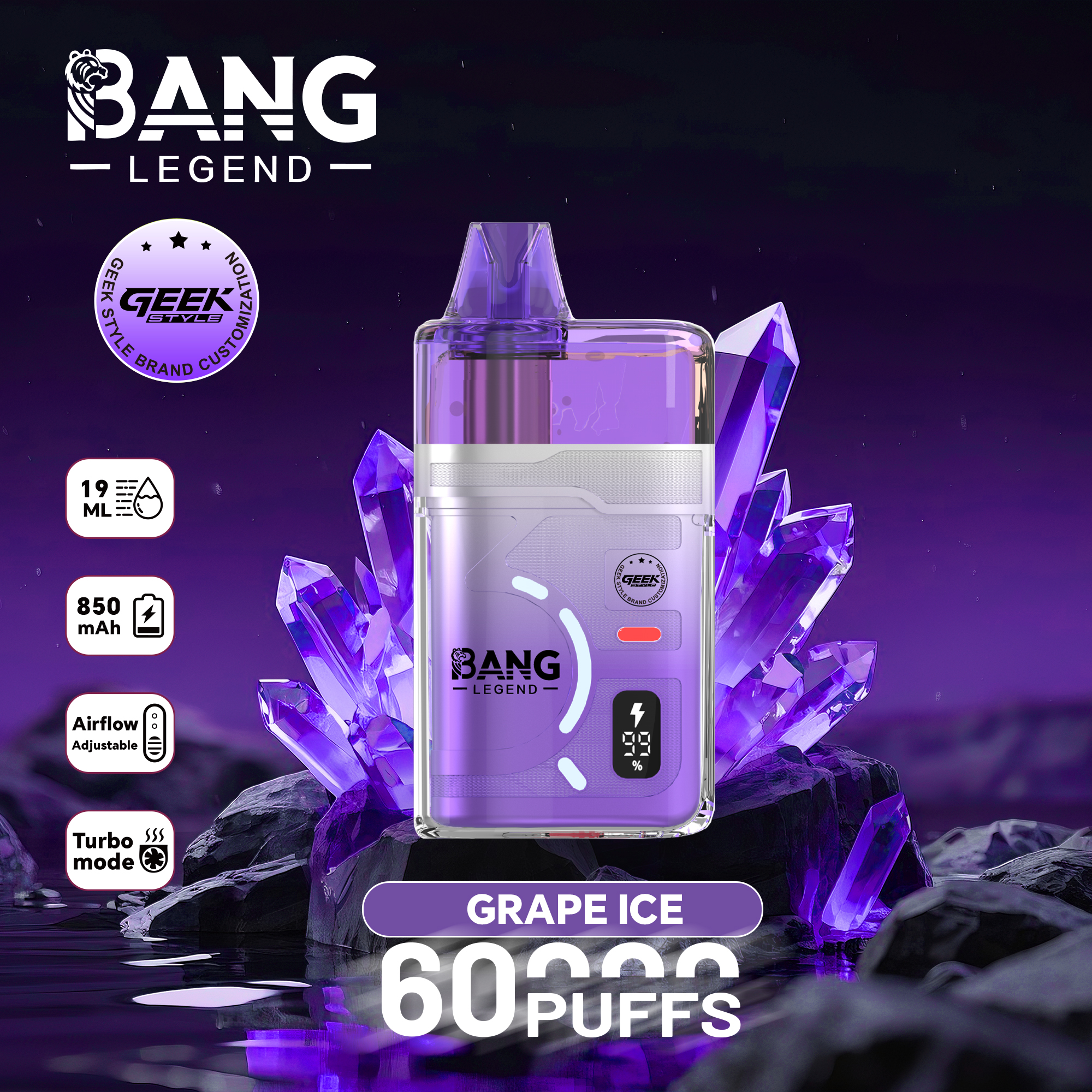 Wholesaler Bang Legend 60000 Puffs Disposable Vapes EU Warehouse Stock Factory Price 120K Hookah Vape Spain Ship Bang Blaze 100K 150K Ecloudvaping