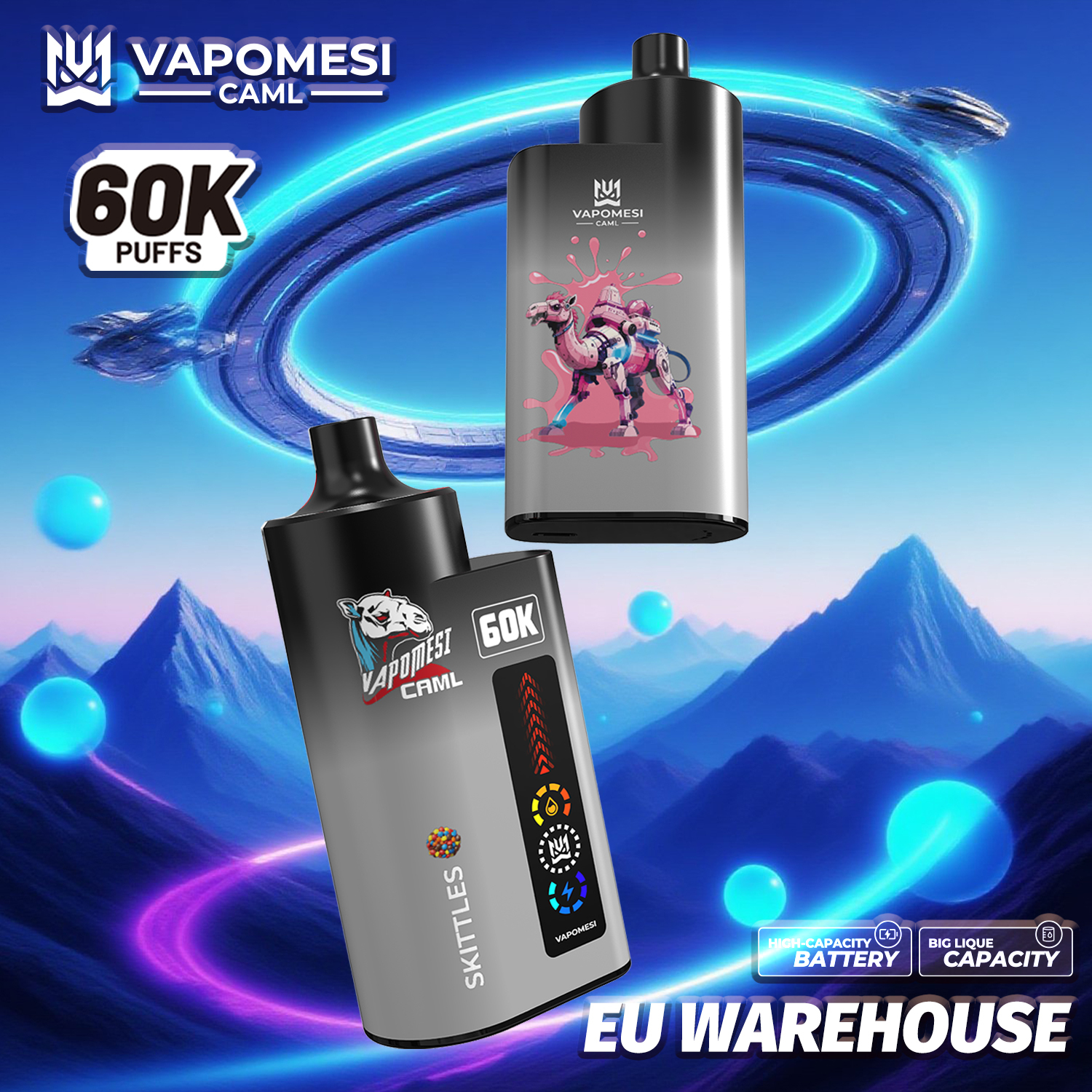  EU Warehouse Vapomesi Caml 2 3 4in1 Disposable I Vapors Bang 50000 60000 80000 Puffs 50 60 80 100K Vaper Wholesale Solo Bar Randm Tornado Vape