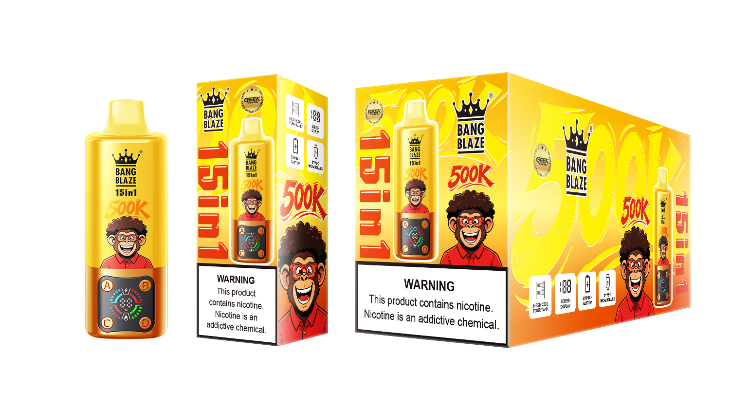 Bang Blaze 500K Puffs 15in1 Banglegend Vaper Electronic Cigarettes Bangking 150K 100K 80K  Puff Bar Vape Pen