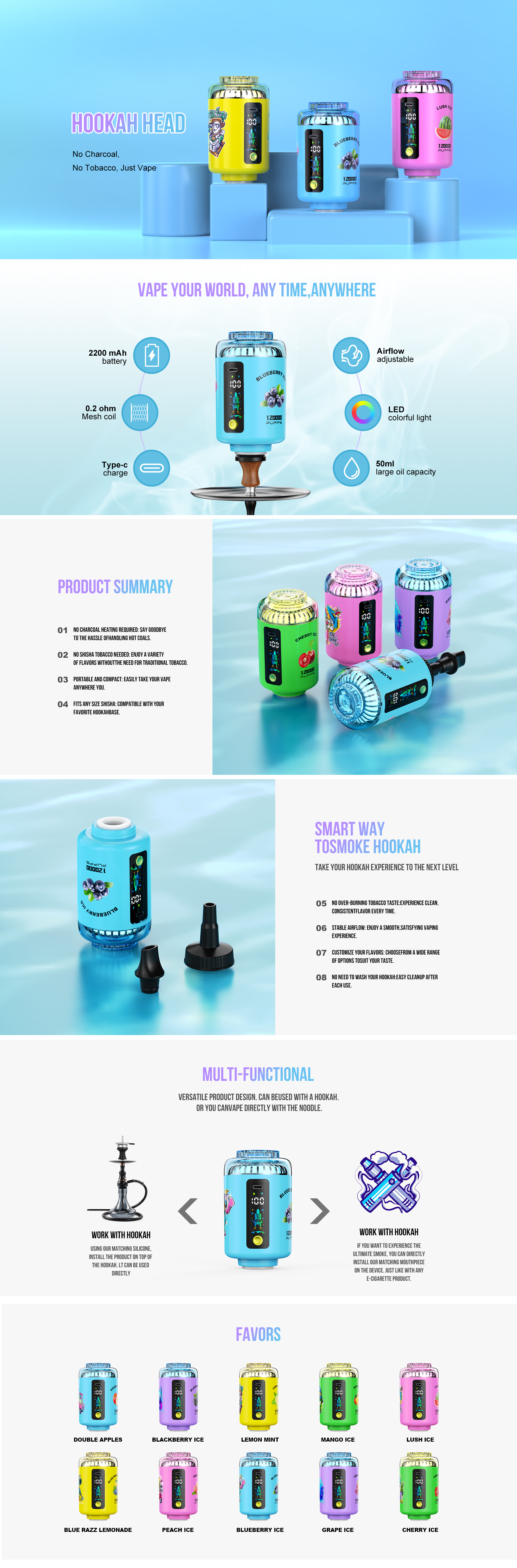 Atvs Shisha 120000 Puffs Disposable E-Cigarette120K Puffs Shisha Hookha Price Wholesaler I Vape in Stock