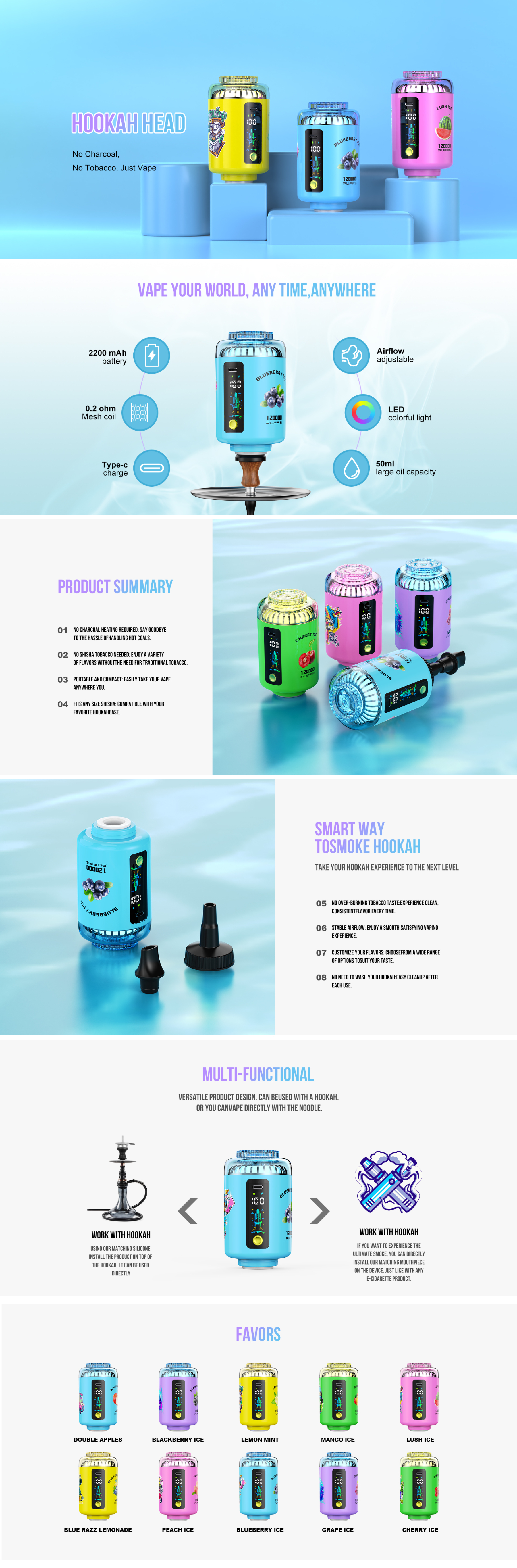 Atvs Shisha 120000 Puffs Disposable E-Cigarette120K Puffs Shisha Hookha Price Wholesaler I Vape in Stock