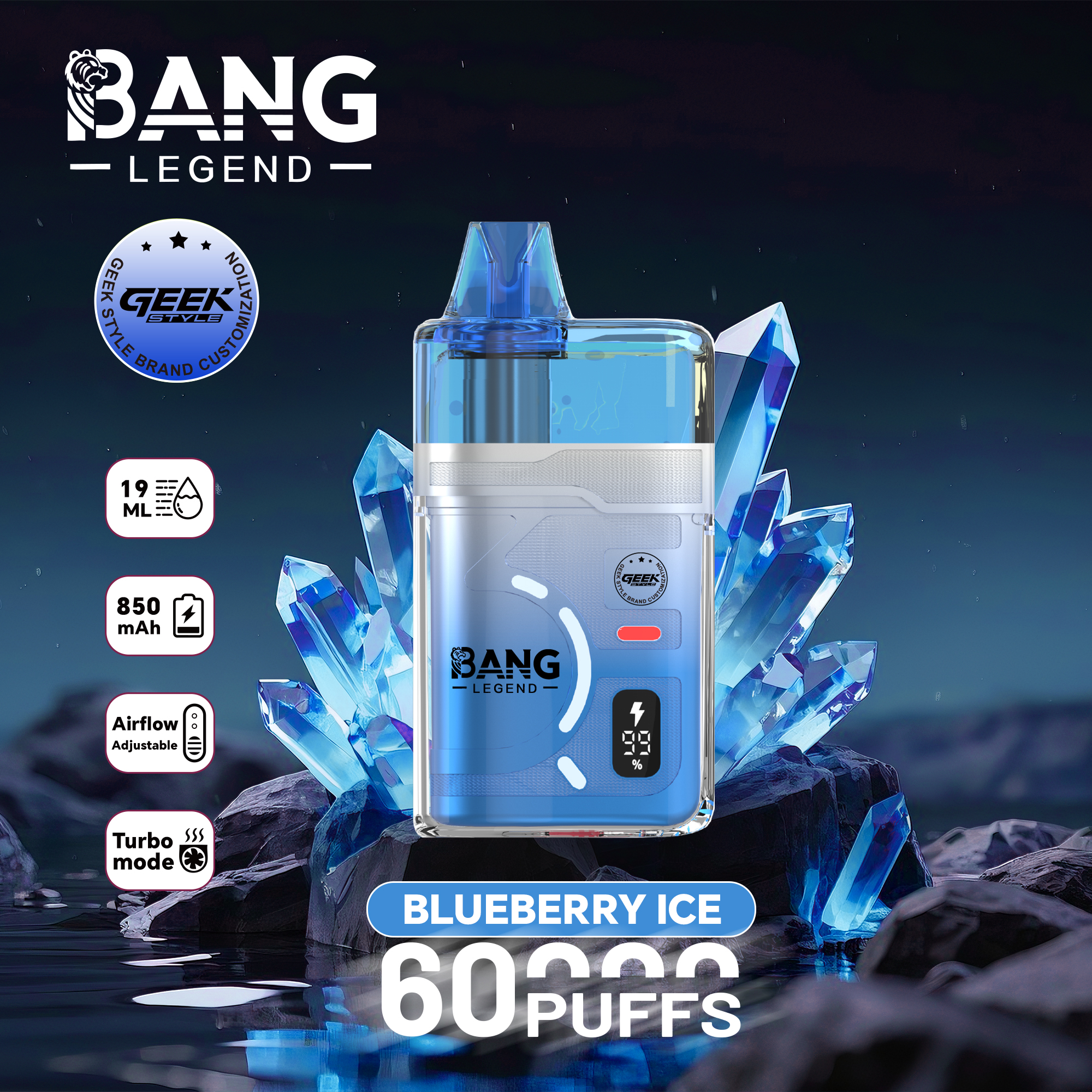 Wholesaler Bang Legend 60000 Puffs Disposable Vapes EU Warehouse Stock Factory Price 120K Hookah Vape Spain Ship Bang Blaze 100K 150K Ecloudvaping