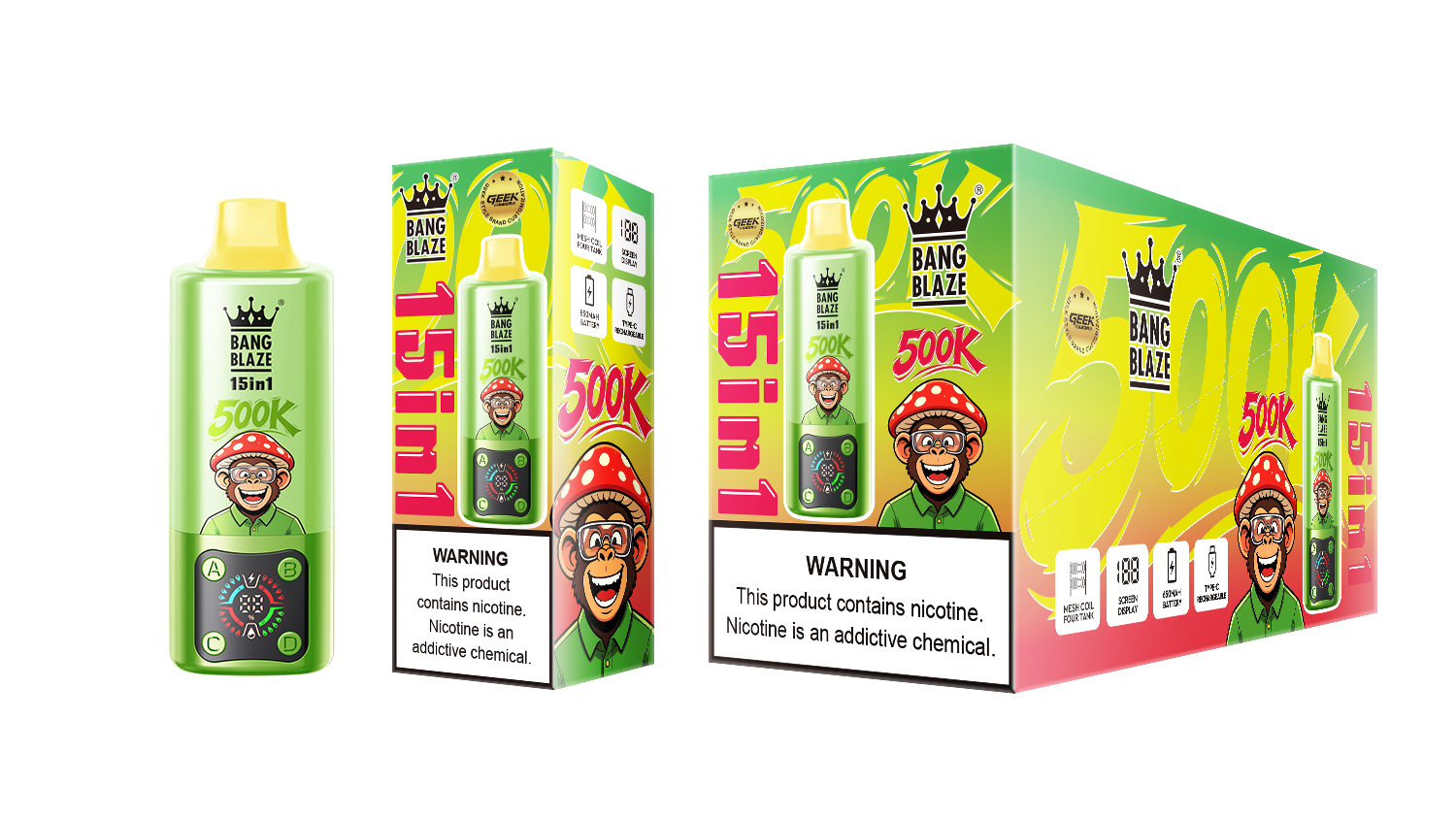 Bang Blaze 500K Puffs 15in1 Banglegend Vaper Electronic Cigarettes Bangking 150K 100K 80K  Puff Bar Vape Pen