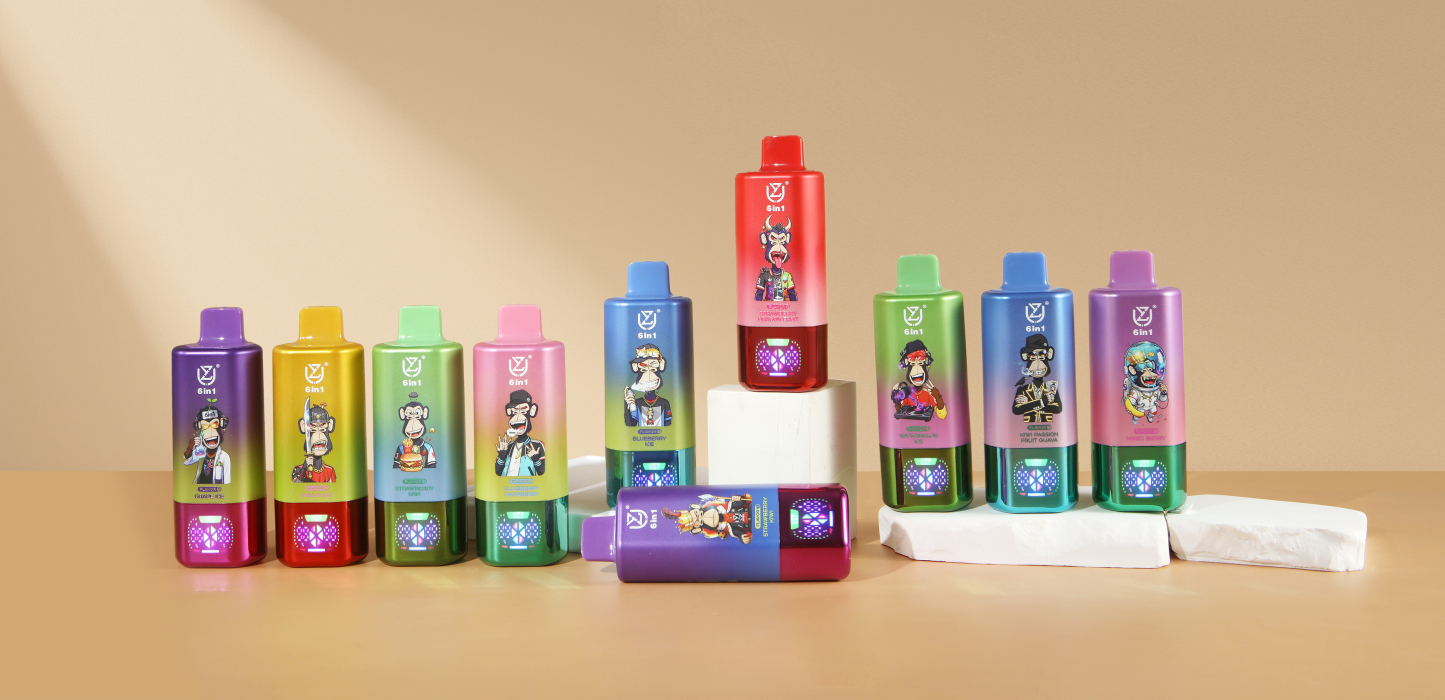 Uzy 6-in-1 Desechable Vape 150K Options Disposable E-Cigarette Wholesale with LED Screen OEM Factory EU Warehouse 150000puff Ecloudvaping 