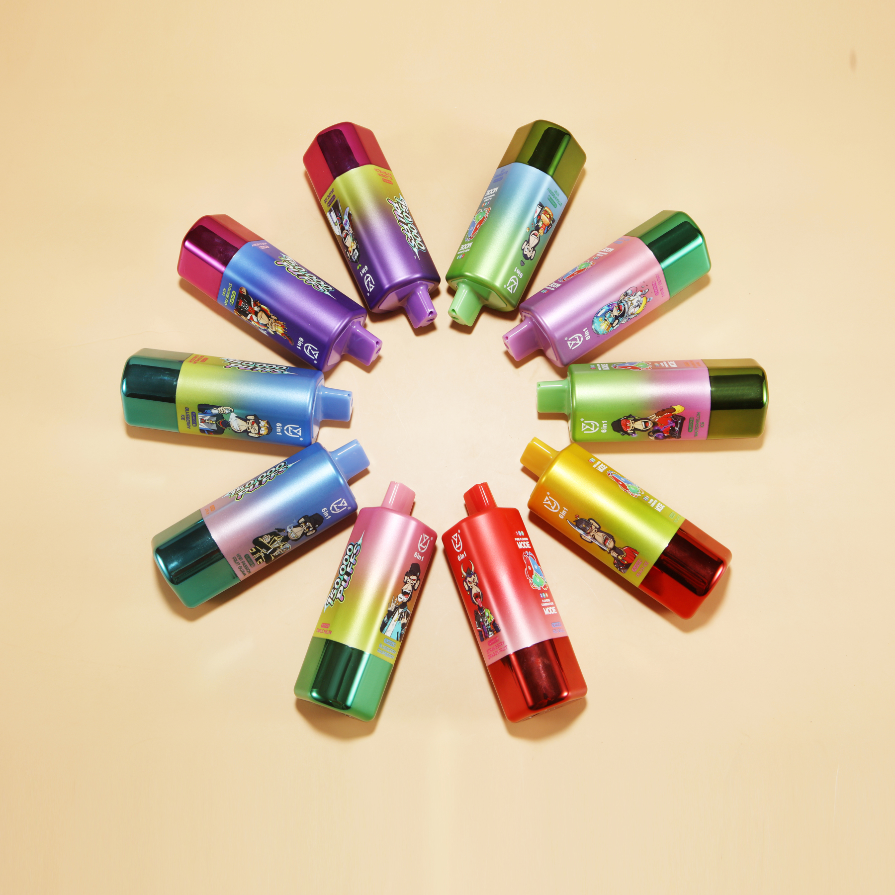 Uzy 6-in-1 Desechable Vape 150K Options Disposable E-Cigarette Wholesale with LED Screen OEM Factory EU Warehouse 150000puff Ecloudvaping 