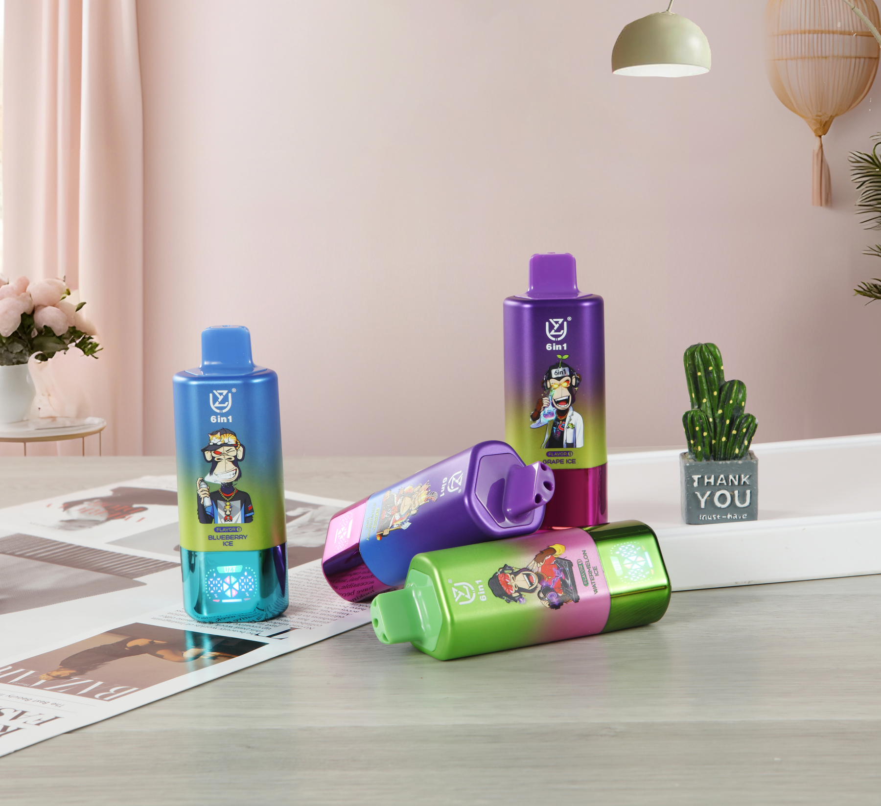 Uzy 6-in-1 Desechable Vape 150K Options Disposable E-Cigarette Wholesale with LED Screen OEM Factory EU Warehouse 150000puff Ecloudvaping 