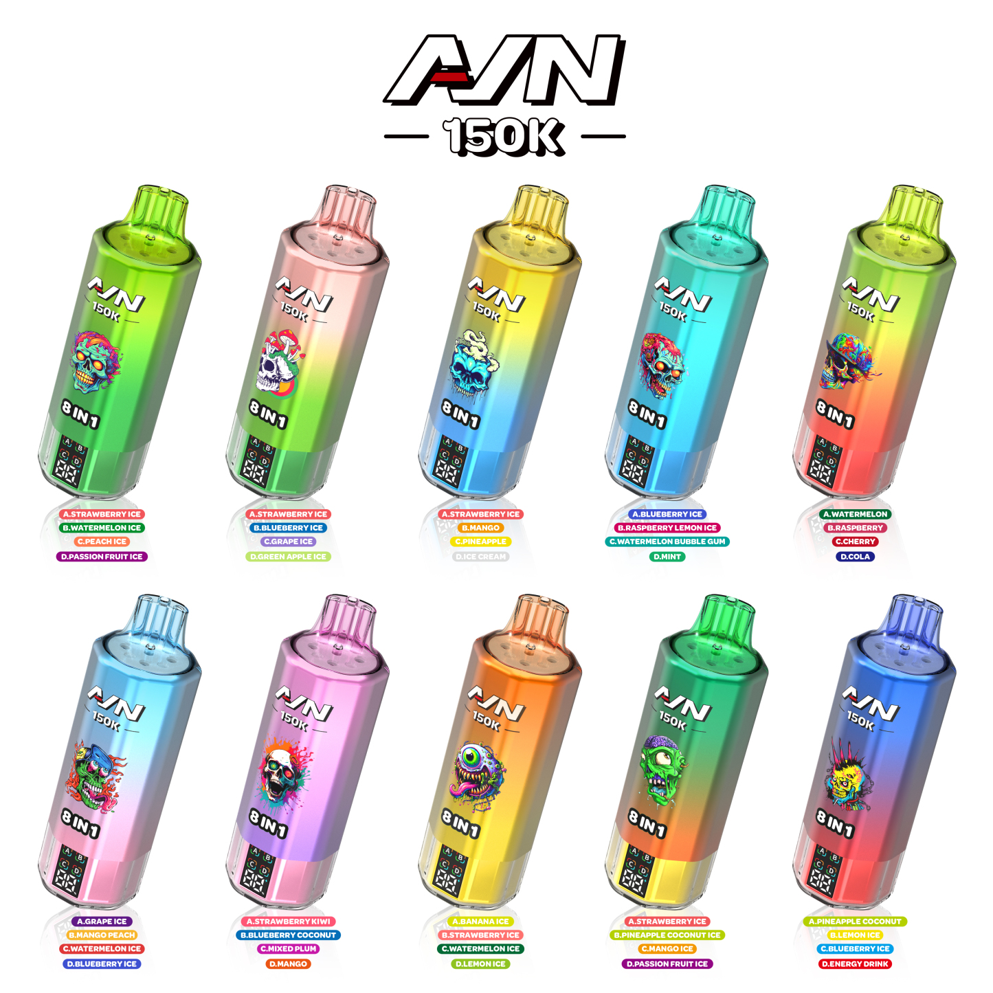 Aivono Aim Avn 150K Puffs Electric Shisha 8 in 1 Flavour Mod 150000 E Cigarettes Vape