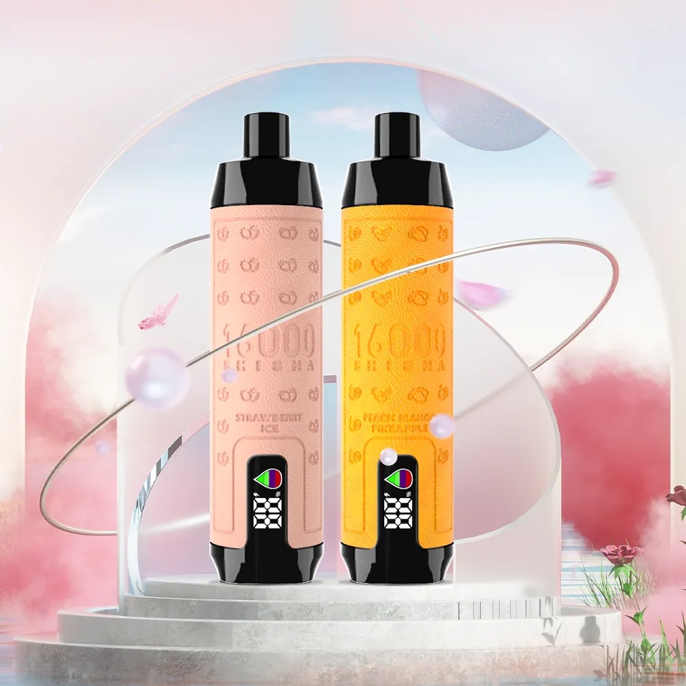  Original Elf Box Shisha 16000 Puffs Puff 16k Disposable Vape LED Display Mesh Coil DESIRE AL fakher crown bar Adjustable Airflow Pre-filled 28ml Rechargeable -Ecloudvaping