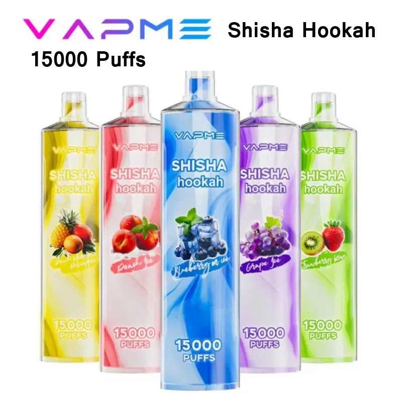  Original VAPME SHISHA Hookah 15000 Puffs Disposable Vape 0.6ohm Coil 650mAh Rechargeable Battery 25ml Prefilled Pod 12 Flavors E Cigarettes-Ecloudvaping