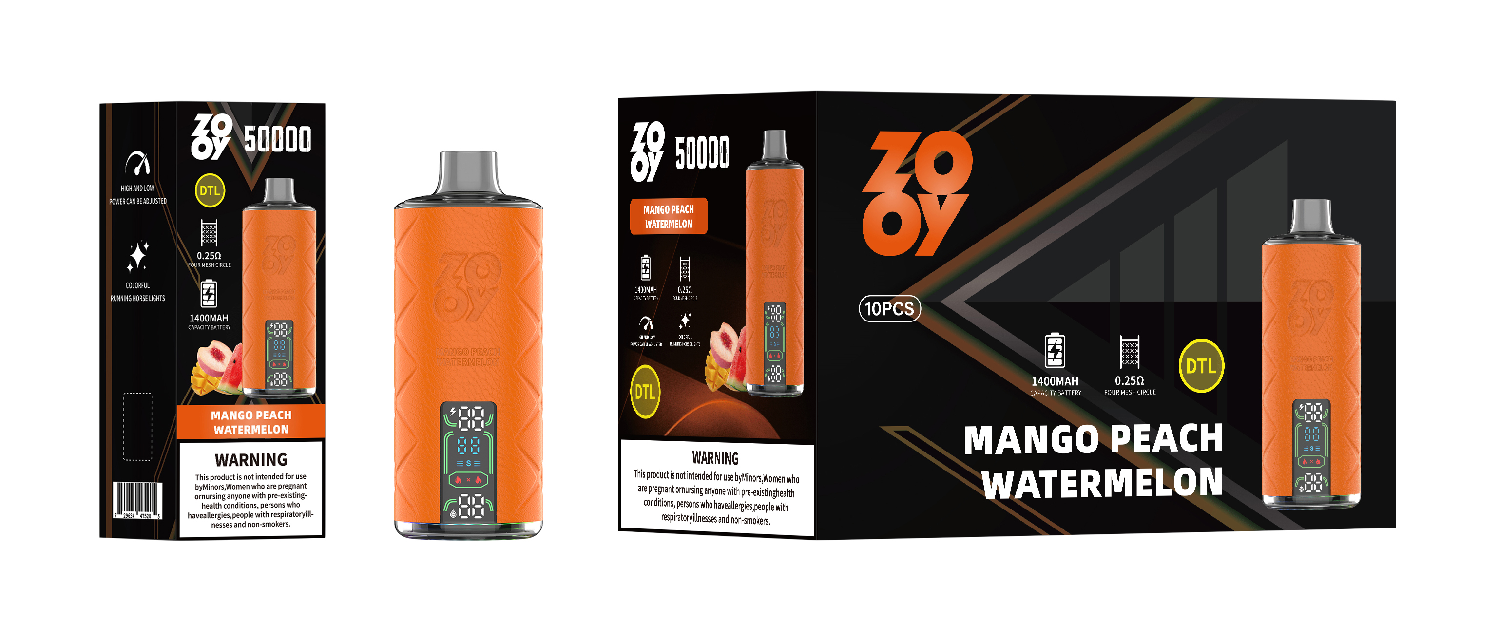 Zooy Shisha 50000 Puff Disposable Electronic Cigarette EU Warehouse Vaper Smart Display Screen Pocket Hookah