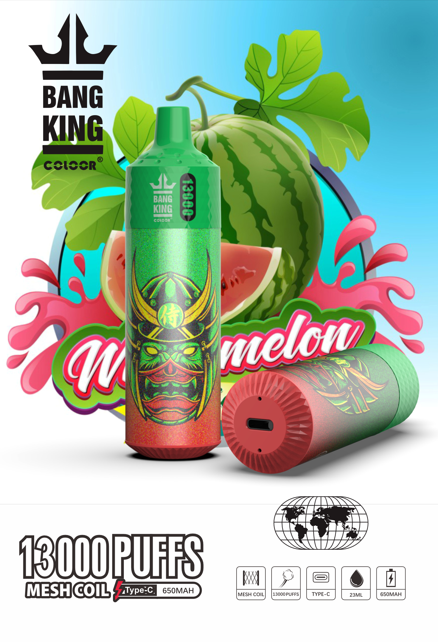 Bang king 13000 Puffs Disposable Vape Pen E Cigarette 650mah Rechargeable Battery 23ml Pod mesh dispose of puff Vape 