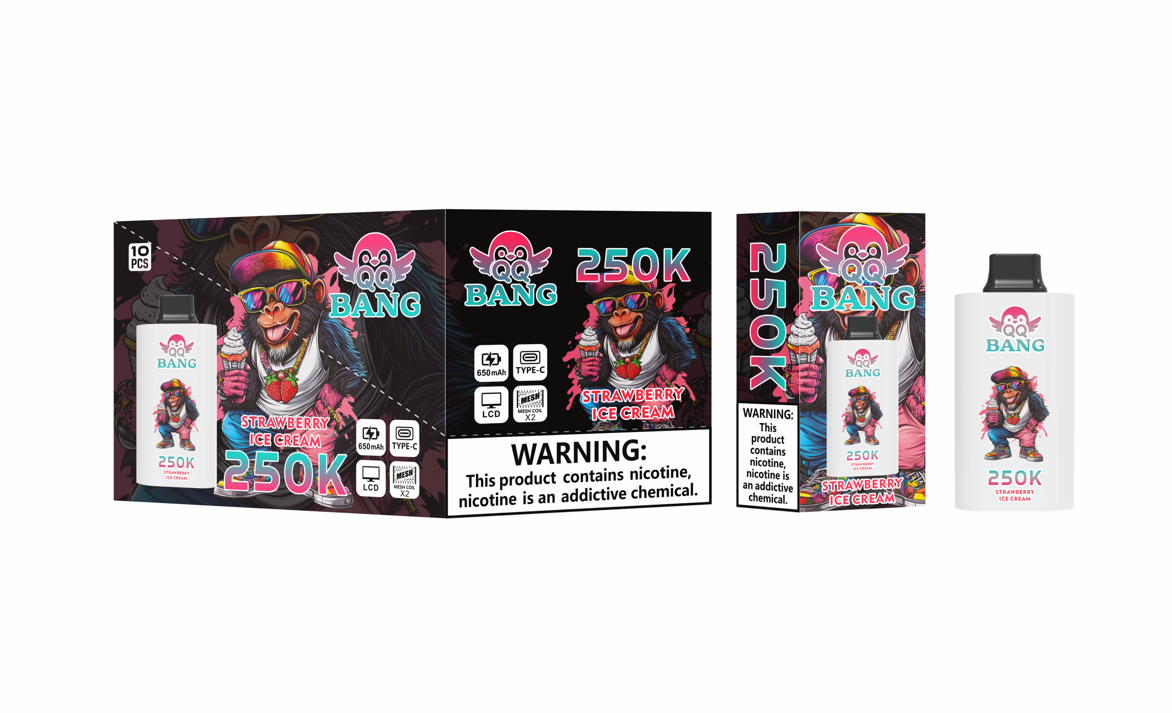 QQbang 280k Puffs Vape Pen Wholesale Vaper QQ Bang 280k Disposable Electronic Cigarette Vapes