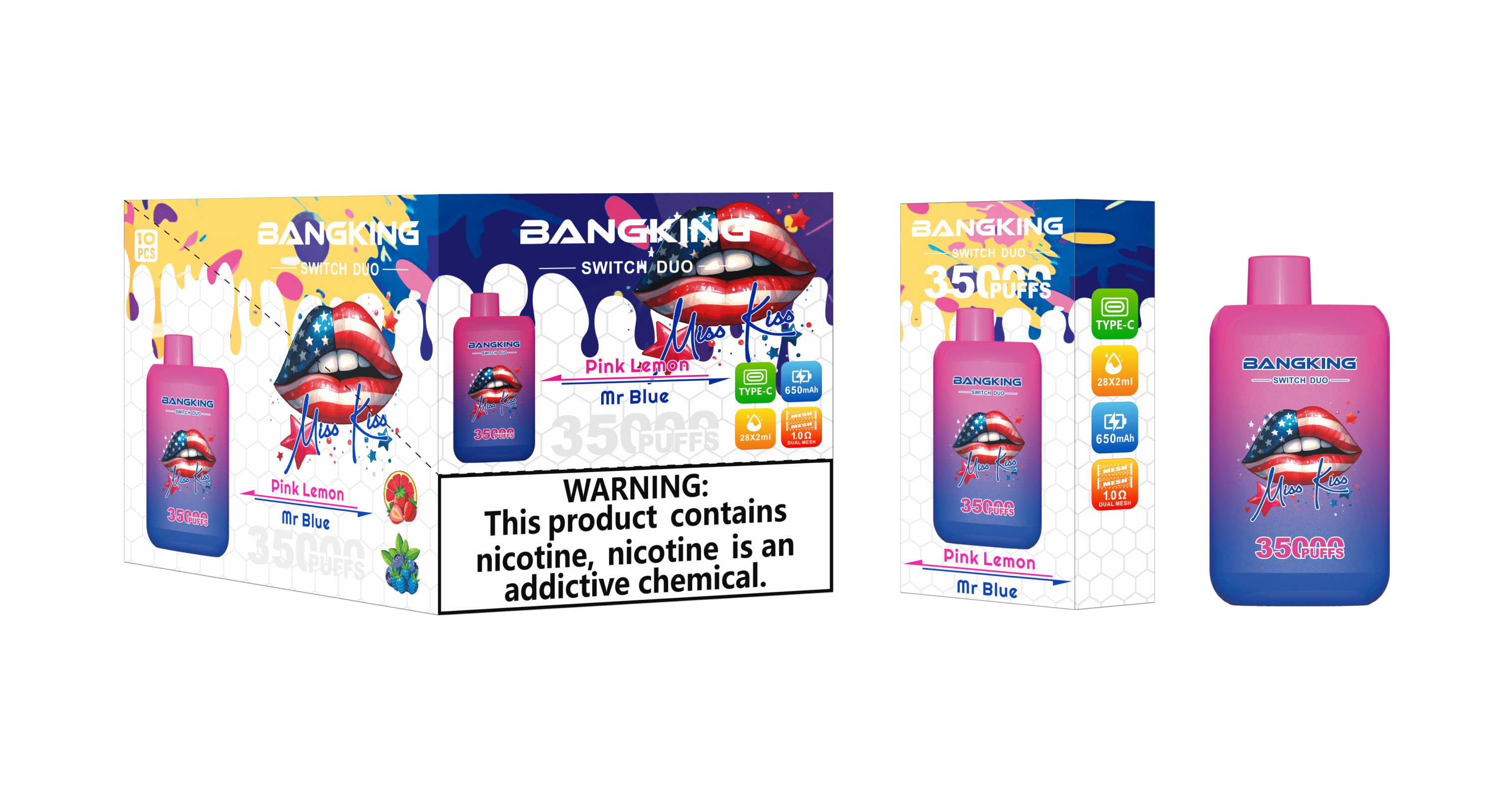 Bang King 35000 Puffs Electronic Cigarette Wholesale EU Warehouse Vape Recharge Disposable Vape Double Flavor Bang 35K 30K Vaper