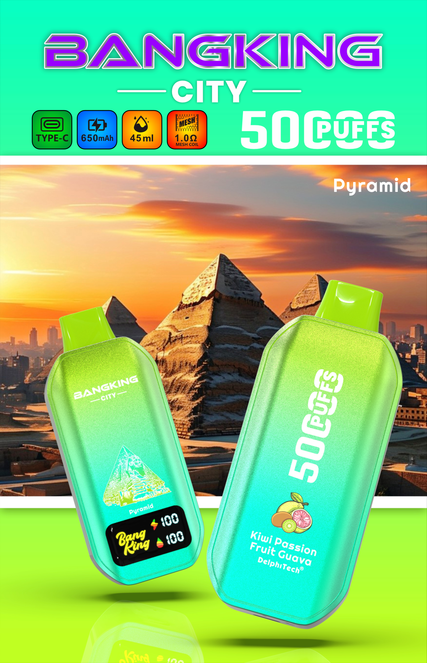 Bang 50000 Puffs Disposable Vape Electronic Cigarette 50K Double Flavor E Cig Wholesale EU Warehouse