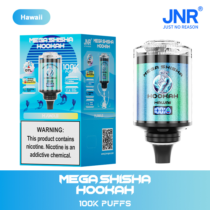 Jnr Mega Shisha Hookah 100000 Puffs 100K Vape Desktop Hookah Compatibility 12 Flavors to Breathing Light Customizable Airflow