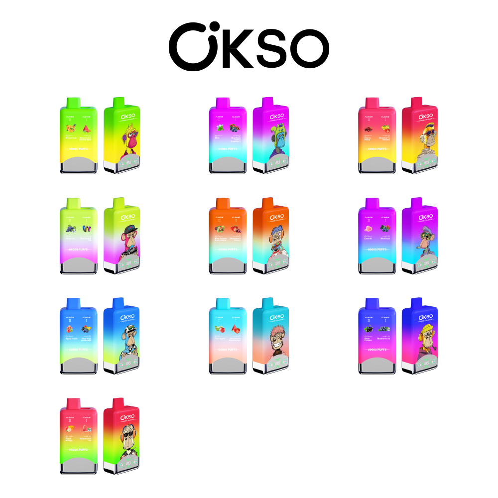 Okso 60000puffs Double Flavor 2 in 1 Disposable Vape Pen 60K Puffs Wholesale E Cigarette Vape Factory 60000puffs