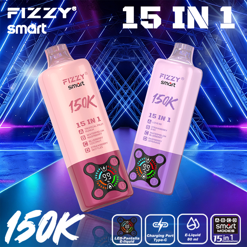 2026 Best Sales Fizzy 150000 80000 Puffs 150K 100K 80K 60K 50K Puff 15 in 1 6 in 1 4 in 1 Vape Bar 2% 5% Nicotine Wholesale Disposable E Cigarette Best Sales
