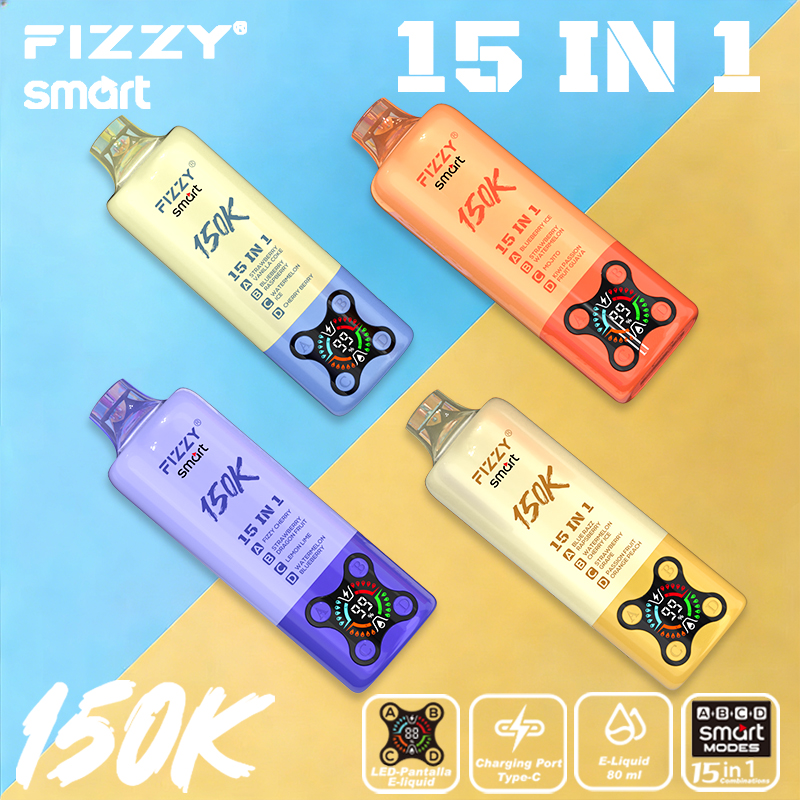 2026 Best Sales Fizzy 150000 80000 Puffs 150K 100K 80K 60K 50K Puff 15 in 1 6 in 1 4 in 1 Vape Bar 2% 5% Nicotine Wholesale Disposable E Cigarette Best Sales