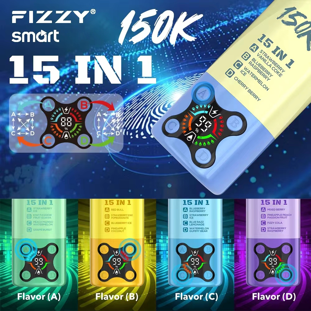2026 Best Sales Fizzy 150000 80000 Puffs 150K 100K 80K 60K 50K Puff 15 in 1 6 in 1 4 in 1 Vape Bar 2% 5% Nicotine Wholesale Disposable E Cigarette Best Sales