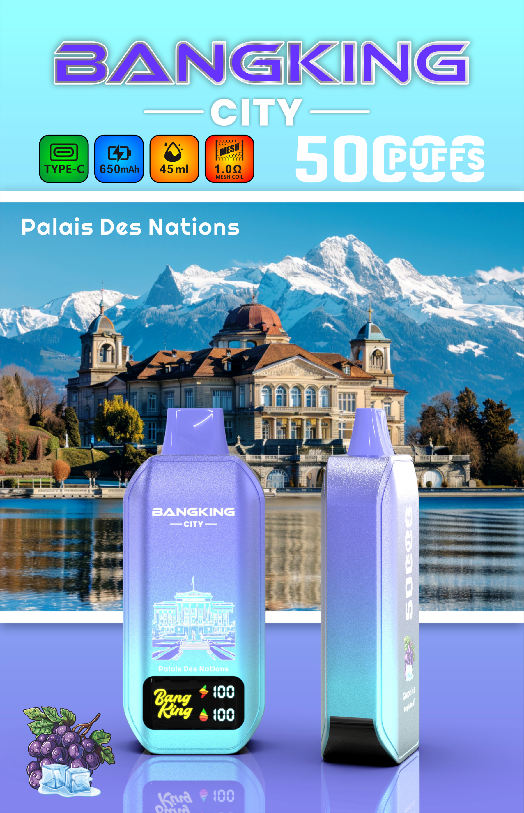 Bang 50000 Puffs Disposable Vape Electronic Cigarette 50K Double Flavor E Cig Wholesale EU Warehouse