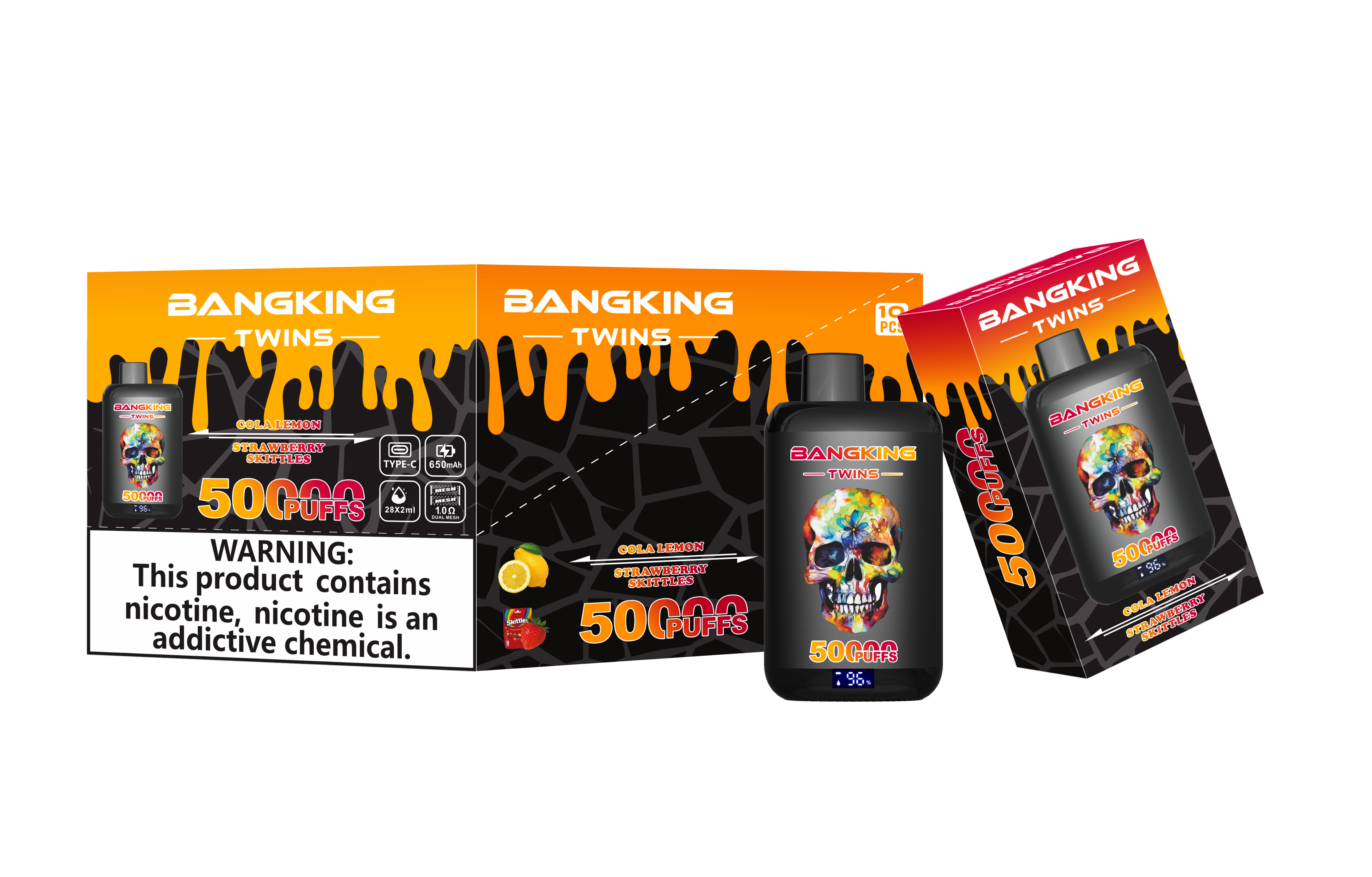 Bang 50000 Dual Flavor Electronic Cigarette Bang King 50K 2in1 Puffs Wholesale I Vape Disposable Electronic Cigarette Puff Germany Warehouse EU Spain