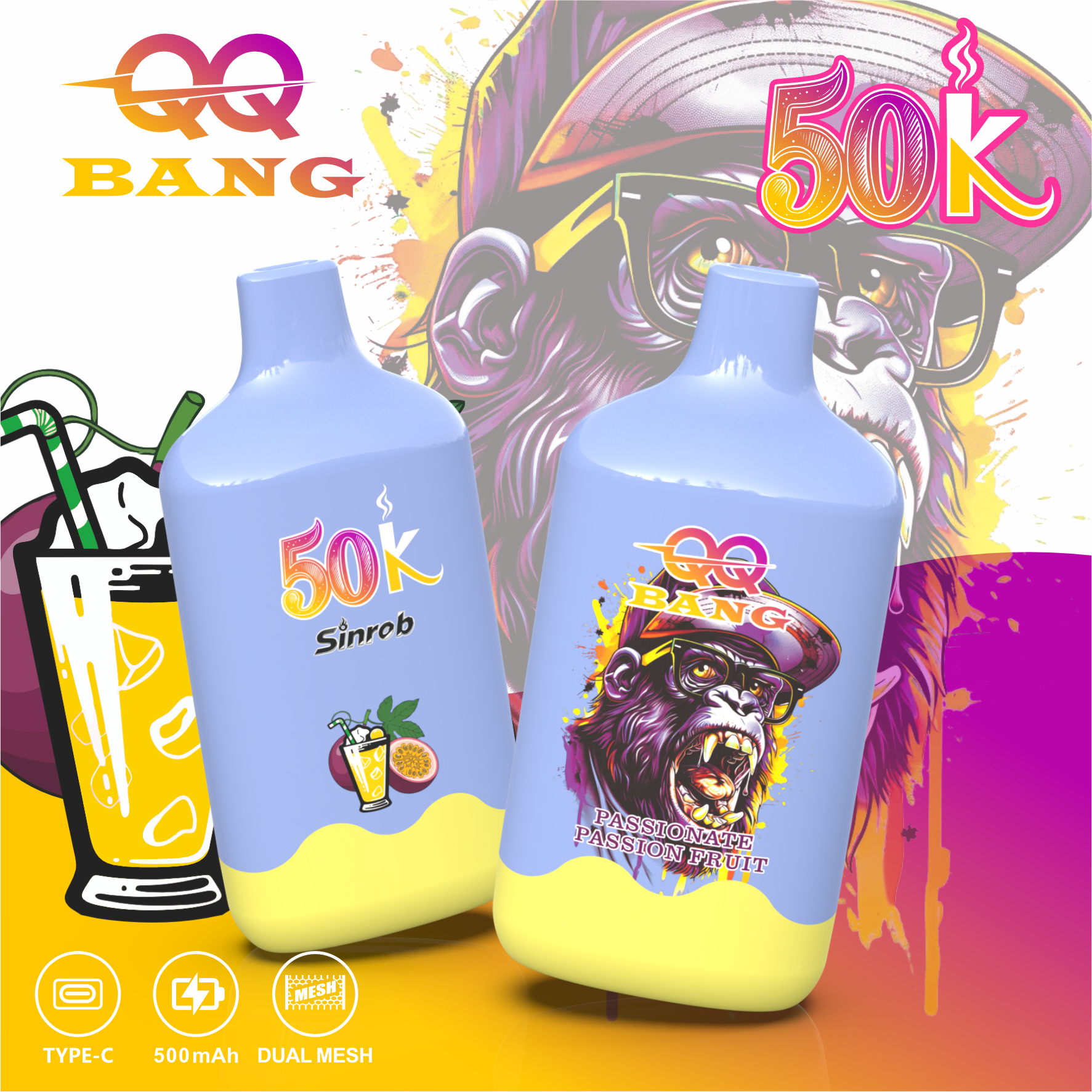 QQbang 50k Puffs Vape Pen Wholesale Vaper QQ Bang King 50k Disposable Electronic Cigarette Vapes