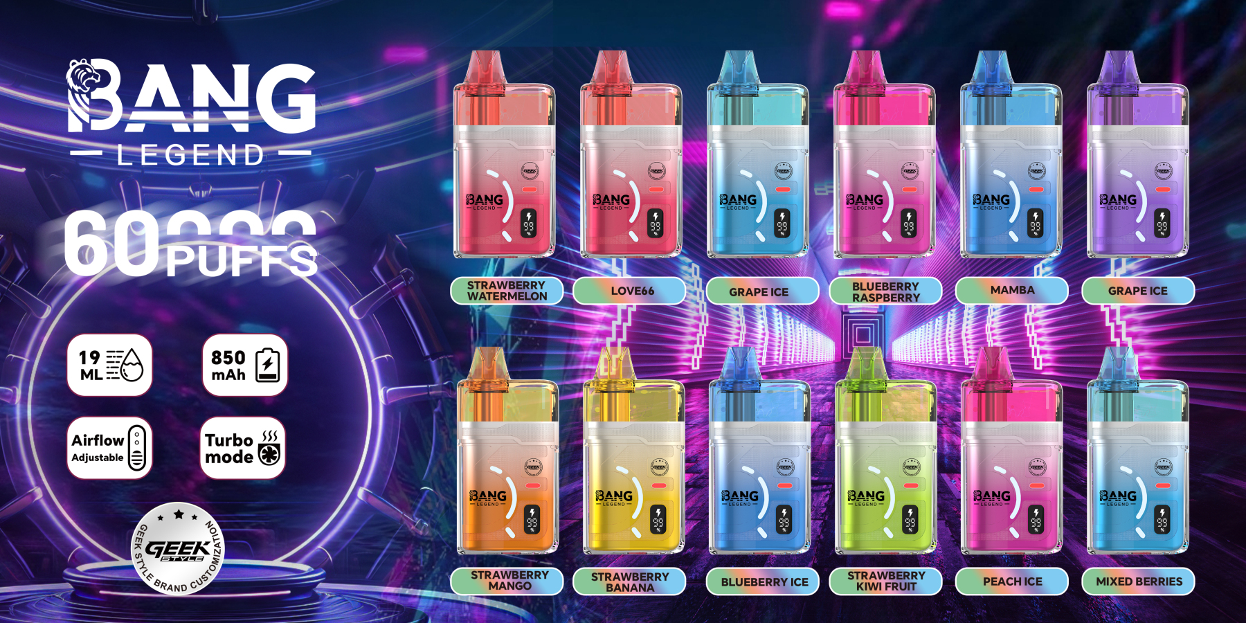 Wholesaler Bang Legend 60000 Puffs Disposable Vapes EU Warehouse Stock Factory Price 120K Hookah Vape Spain Ship Bang Blaze 100K 150K Ecloudvaping