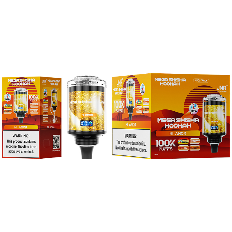 Jnr Mega Shisha Hookah 100000 Puffs 100K Vape Desktop Hookah Compatibility 12 Flavors to Breathing Light Customizable Airflow