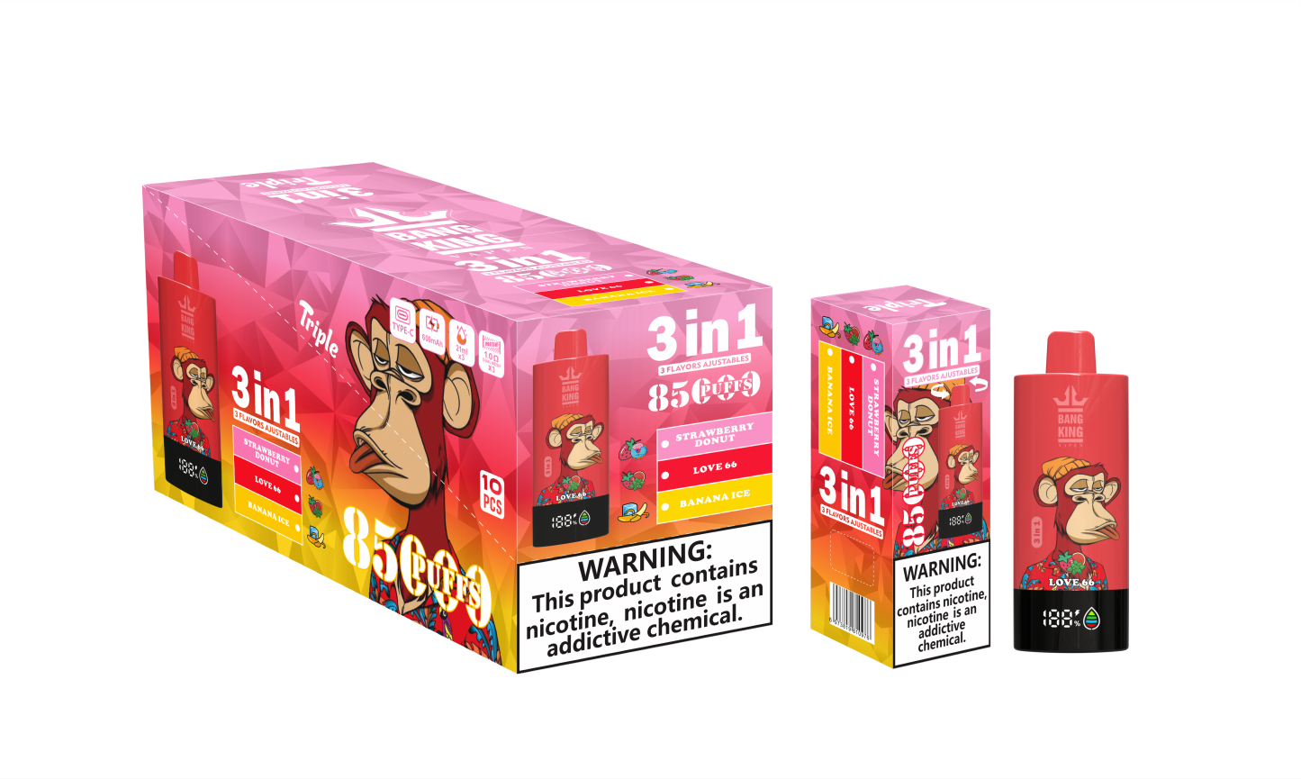 Bang King 85000 85K Puffs Bang Vaper Desechable 75K 60K 50K 30K Box Vapers Desechables Bang EU Europe Germany Spain