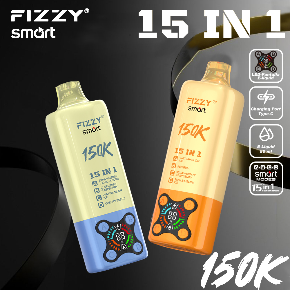 2026 Best Sales Fizzy 150000 80000 Puffs 150K 100K 80K 60K 50K Puff 15 in 1 6 in 1 4 in 1 Vape Bar 2% 5% Nicotine Wholesale Disposable E Cigarette Best Sales