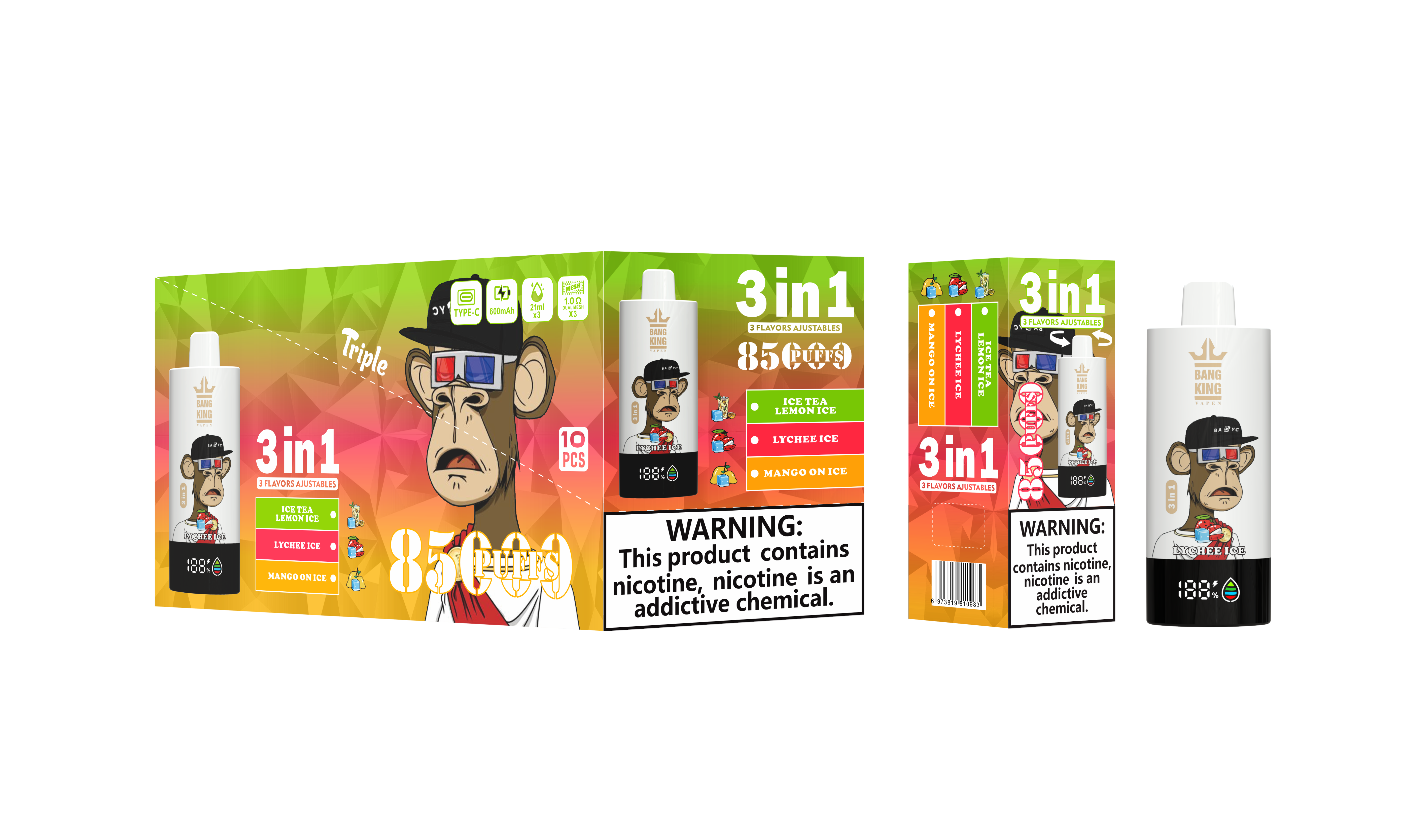 Bang King 85000 85K Puffs Bang Vaper Desechable 75K 60K 50K 30K Box Vapers Desechables Bang EU Europe Germany Spain