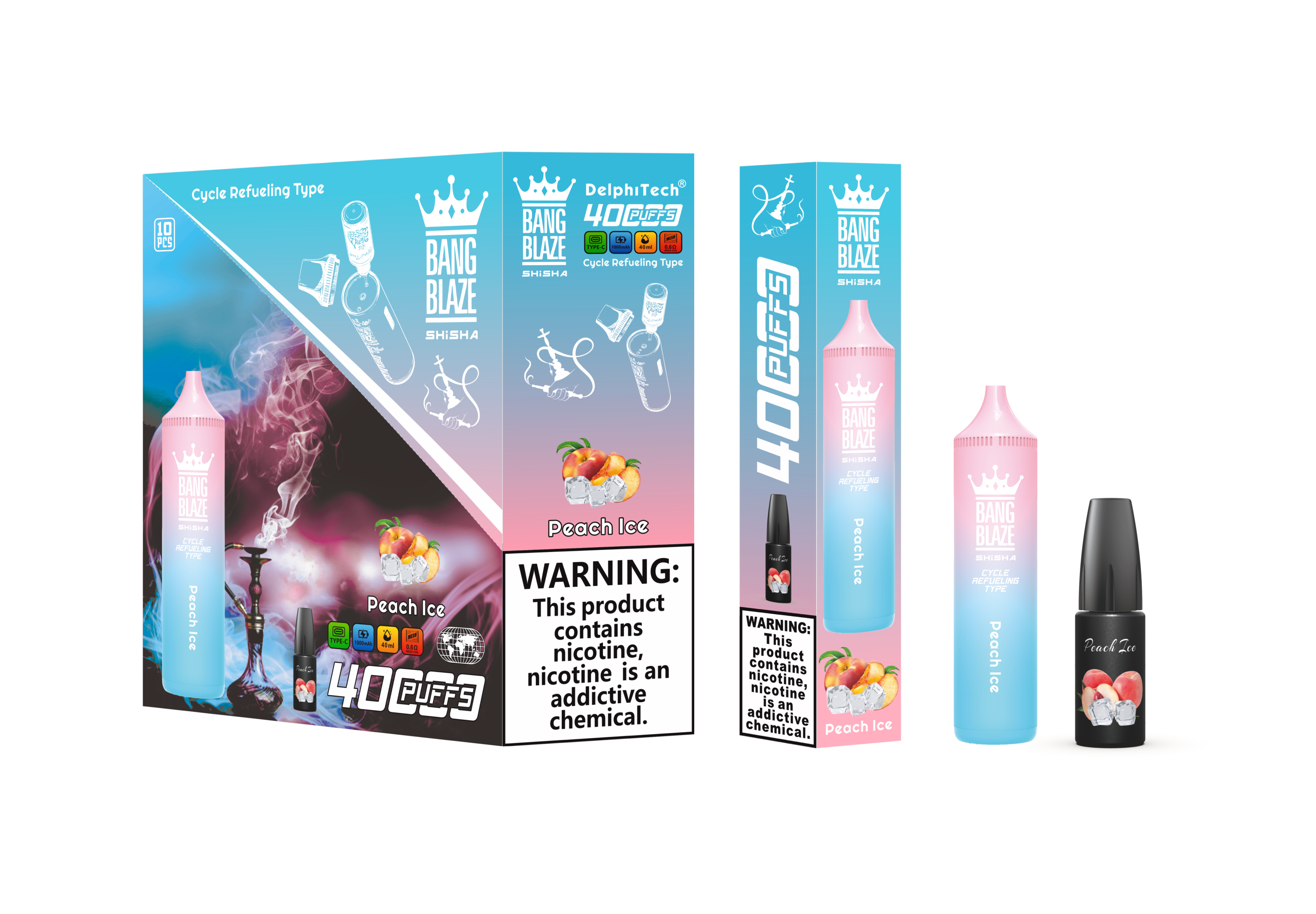 Bang Blaze 40000 Puffs Shisha Bangking Puffs Ecigs Vaporizer Flavors E Hookah Charger