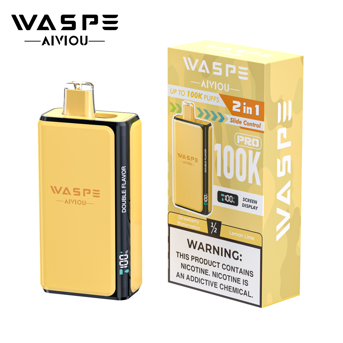 Wholesale Disposable Vape Waspe 100K PRO Puffs 2in1 Intelligent Smoke Double Flavors EUwarehouse