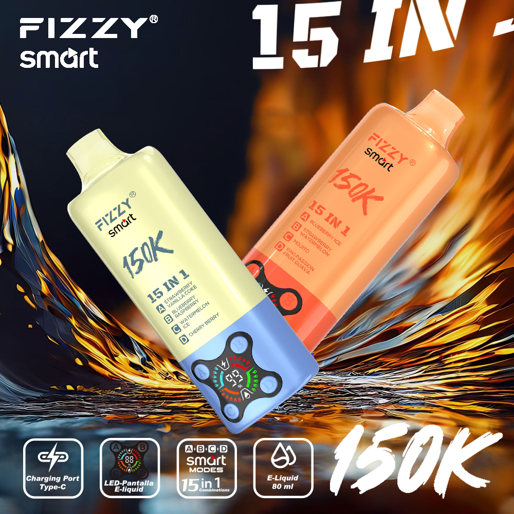 2026 Best Sales Fizzy 150000 80000 Puffs 150K 100K 80K 60K 50K Puff 15 in 1 6 in 1 4 in 1 Vape Bar 2% 5% Nicotine Wholesale Disposable E Cigarette Best Sales