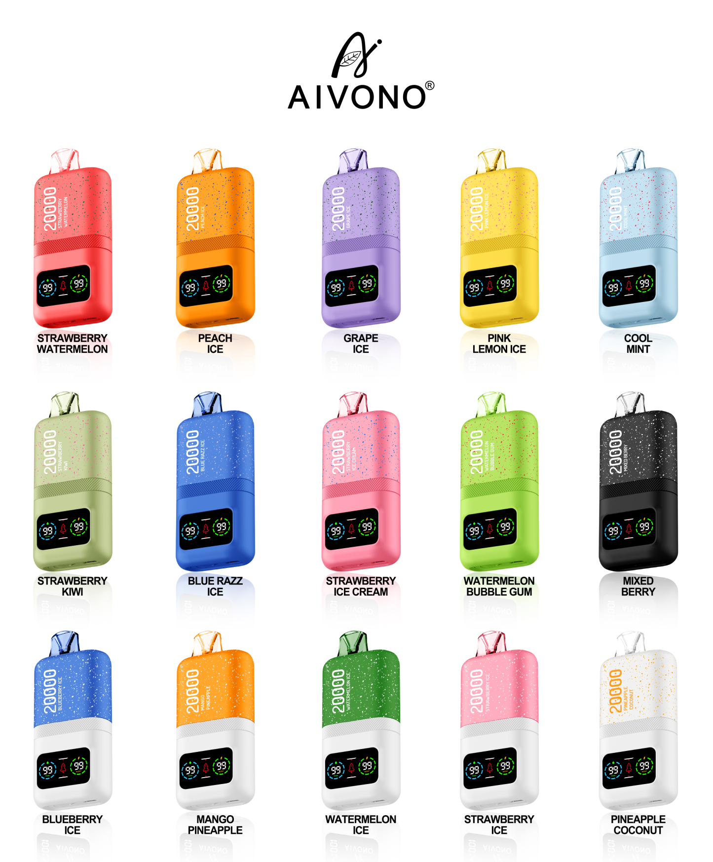Original Aivono AIM MAGIC 20000 Puffs Smart Screen Vape Disposable Electronic Cigarettes Digital Display Puff 20k 0% 2% 3% 5% 24ml Prefilled Pod Dual Mesh 600mah Rechargeable Battery Pen-Ecloudvaping