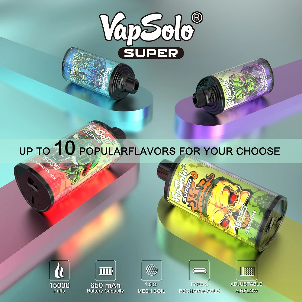 Vap Solo Super 15000 Puffs Tornado Randm 9000 10000 12000 Vap Solo 10K 12K 15K Puff Bar Poco Vaper Shisha Cigarette