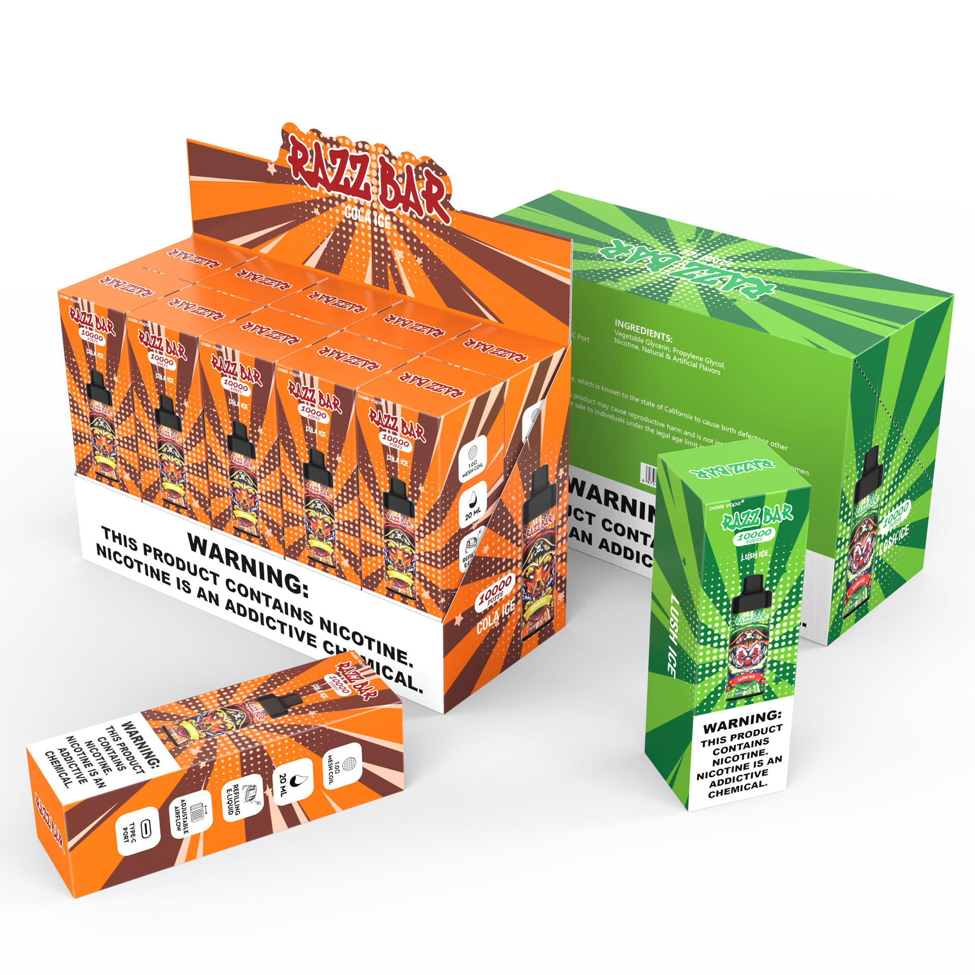 EU Warehouse Razzbar 10K Vaper Esmoke Vaporizer Wholesale I Vape Pen E Cigarette Puff Tornado 10000 Puff Razz Bar Electronic Cigarette Wholesale