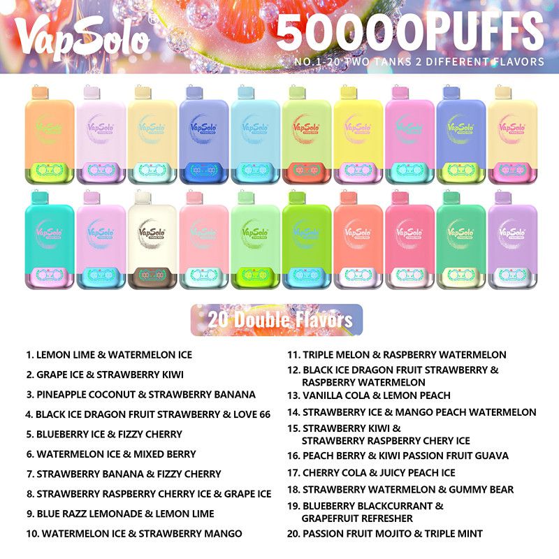 EU Germany Spain warehouse Vapsolo 50k puffs twins pro Disposable Vape pen Wholesale Electronic Cigarette Vaper