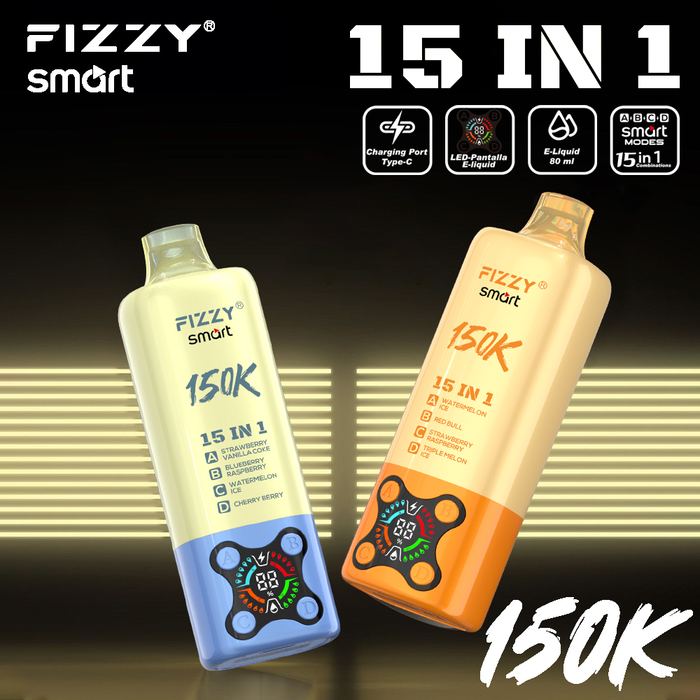 2026 Best Sales Fizzy 150000 80000 Puffs 150K 100K 80K 60K 50K Puff 15 in 1 6 in 1 4 in 1 Vape Bar 2% 5% Nicotine Wholesale Disposable E Cigarette Best Sales