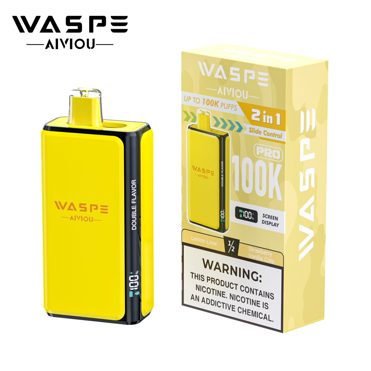 Wholesale Disposable Vape Waspe 100K PRO Puffs 2in1 Intelligent Smoke Double Flavors EUwarehouse