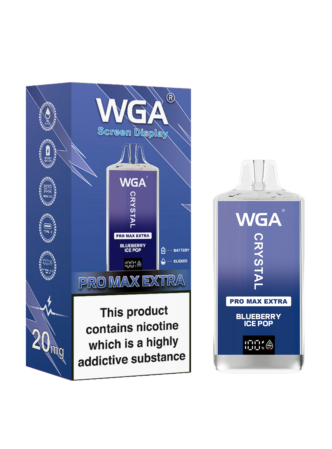 Wga Crystal 15K Shisha 15000 Puffs Disposable Cigarette Vaper Pen EU Warehouse Mesh Coil