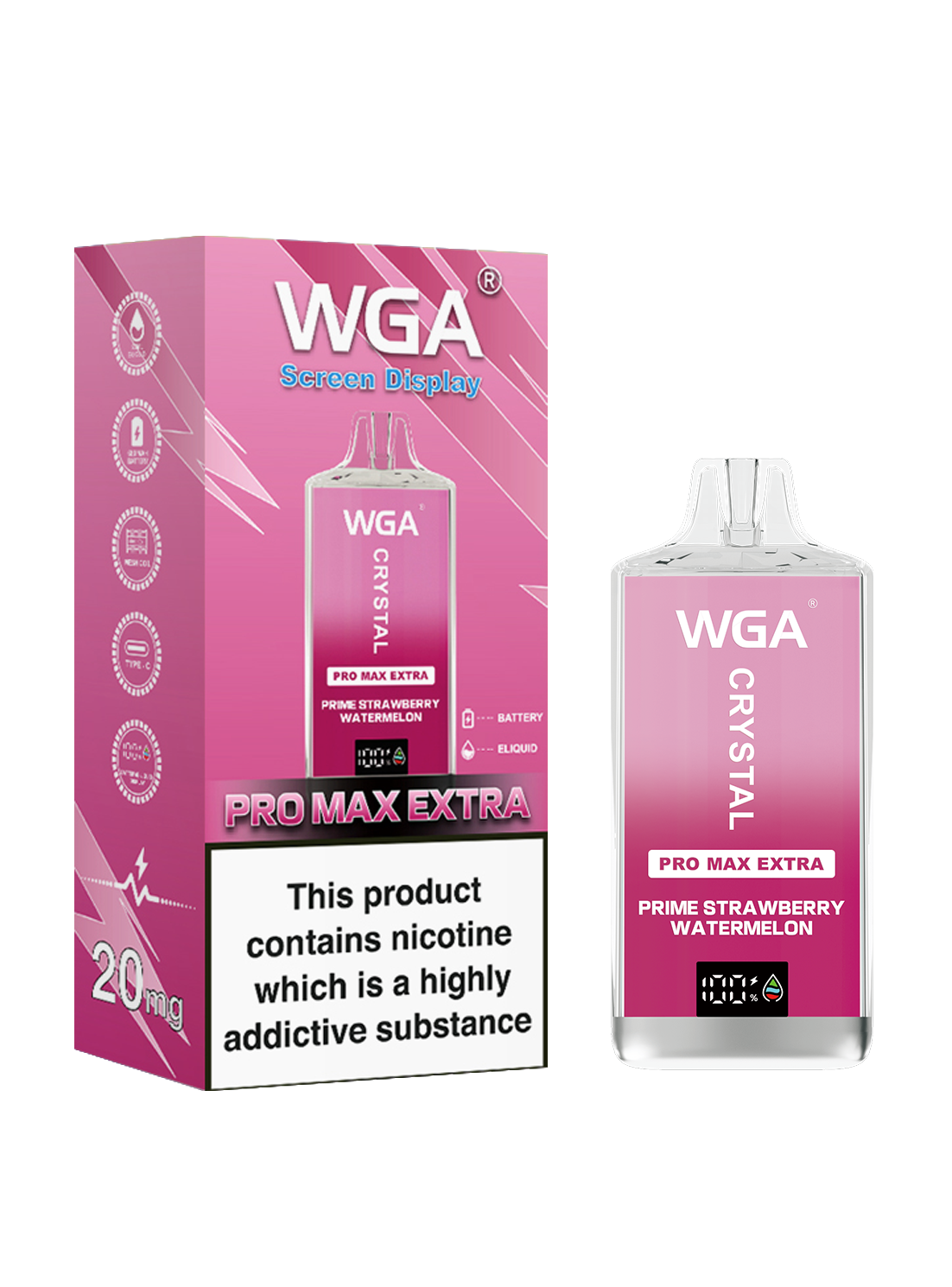 Wga Crystal 15K Shisha 15000 Puffs Disposable Cigarette Vaper Pen EU Warehouse Mesh Coil