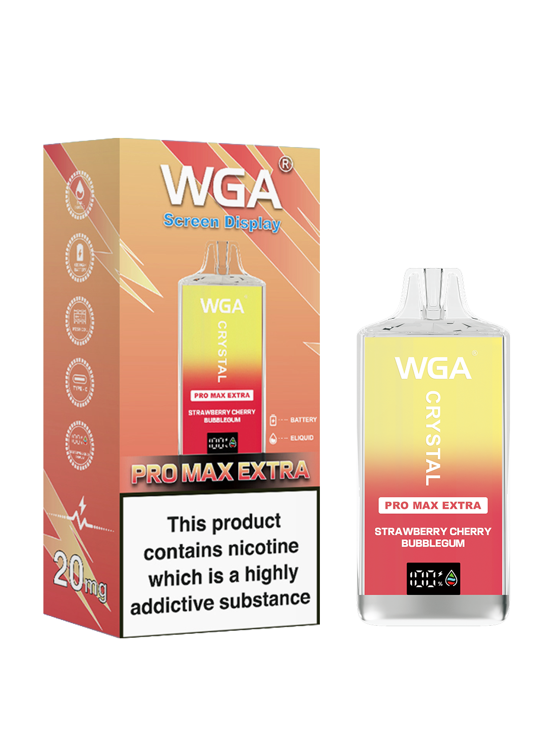 Wga Crystal 15K Shisha 15000 Puffs Disposable Cigarette Vaper Pen EU Warehouse Mesh Coil